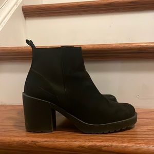 Black chunky booties
